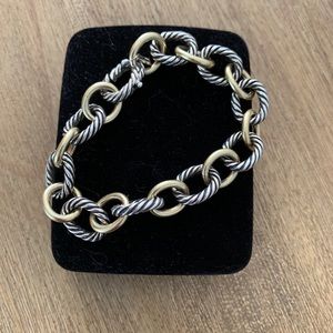 Medium Oval Link Bracelet with 18K Gold